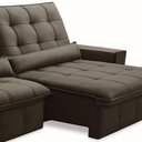 Ver imagem 5 de Sofá Retrátil Reclinável para Sala 4 Lugares 290cm Curie F04 Veludo Marrom Escuro - Lyam Decor