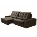 Ver imagem 7 de Sofá Retrátil Reclinável para Sala 4 Lugares 290cm Curie F04 Veludo Marrom Escuro - Lyam Decor