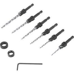 BROCA COM ESCAREADOR ACO RAPIDO 7/64 - 1/4 COM 8 PECAS - 2