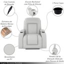 Ver imagem 3 de Poltrona do Papai Reclinável Sala de Cinema Crihs Elétrica Lift Elevação PU Branco G23 - Gran Belo