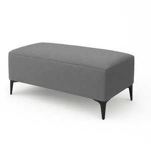 Banqueta Vegas Puff Sala Quarto Closet Linho Cinza Escuro