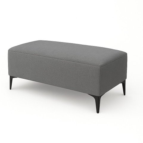 Banqueta Vegas Puff Sala Quarto Closet Linho Cinza Escuro