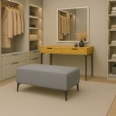Ver imagem 5 de Banqueta Vegas Puff Sala Quarto Closet Linho Cinza Escuro