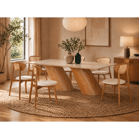 Sala de Jantar Maciça 6 Cadeiras 2,20m Corino Orion Imperial