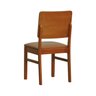 Cadeira Quéops Madeira Maciça Encosto Anatômico Assento Estofado - Amêndoa Corano Caramelo - 3