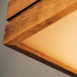 Lustre Pendente de Madeira Quadrado Plafon Moderno Rustico - 5