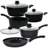Conjunto de Panelas de Indução Antiaderente Cerâmica Incanto Preto 5 Peças - em Casa Tem - 1