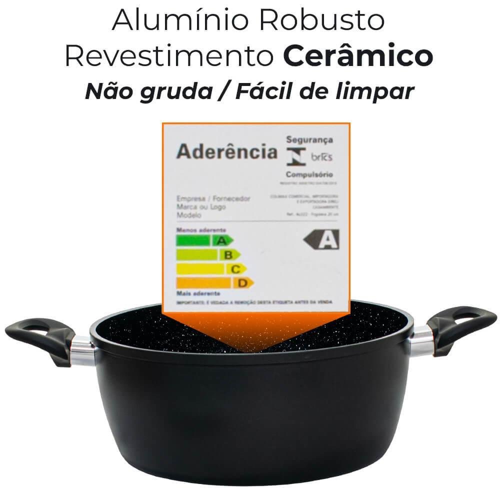 Conjunto de Panelas de Indução Antiaderente Cerâmica Incanto Preto 5 Peças - em Casa Tem - 6