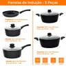 Conjunto de Panelas de Indução Antiaderente Cerâmica Incanto Preto 5 Peças - em Casa Tem - 7