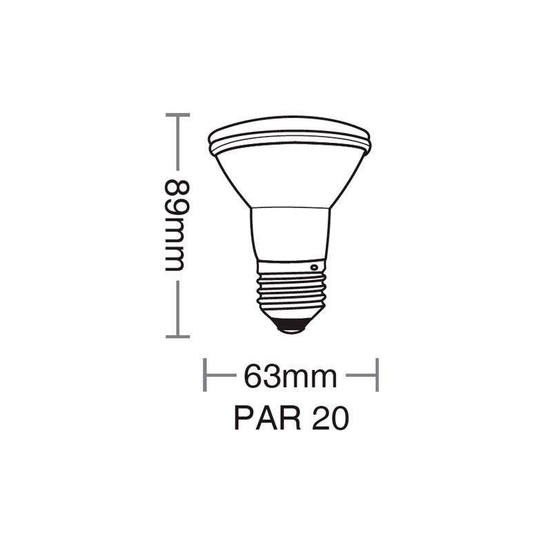 Lâmpada Led Par 20 7W 36° 2700K IP65 Taschibra - 2