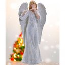 Ver imagem 3 de Anjo Decorativo Musico Flauta em Resina Natal Enfeite 38cm