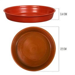 Kit 3 Prato para Vaso Redondo Suporte para Planta 22x3,4cm - 2