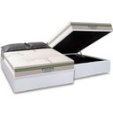 Ver imagem 1 de Conjunto Box Baú Casal: Colchão Espuma Paropas Molas Ensacadas Coliseu + Base Crc Suede White (