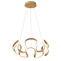 Luminária de Teto Lustre Pendente Led 48w Ondulado Sala Quarto Cozinha Luz 3em1 Bivolt - 1