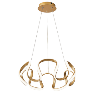 Luminária de Teto Lustre Pendente Led 48w Ondulado Sala Quarto Cozinha Luz 3em1 Bivolt