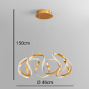 Ver imagem 3 de Luminária de Teto Lustre Pendente Led 48w Ondulado Sala Quarto Cozinha Luz 3em1 Bivolt