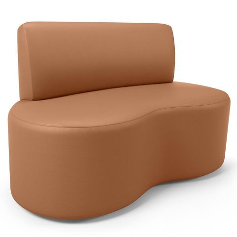 Sofá 2 Lugares Orgânico para Sala de Estar Living Larissa L02 Couríssimo Mocca - Lyam Decor