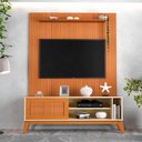 Ver imagem 5 de Rack Bancada Aruba com Painel para Tv até 55 Polegadas Egeo Cedro/off White Ripado Impressão 3d