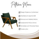 Ver imagem 5 de Poltrona Mona Luxo Madeira Maciça Tecido Linho Verde
