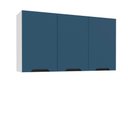 Ver imagem 4 de Armário Aéreo 120 Cm 3 Portas Meena Branco Azul Politorno Móveis