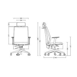 Cadeira de Escritório Presidente Ergonômica Addit com Apoio Cabeça - Frisokar - 4