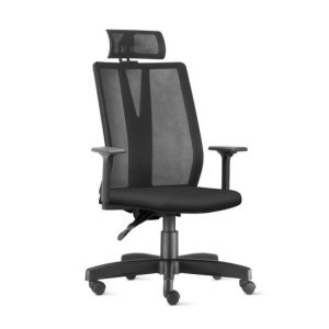 Cadeira de Escritório Presidente Ergonômica Addit com Apoio Cabeça - Frisokar