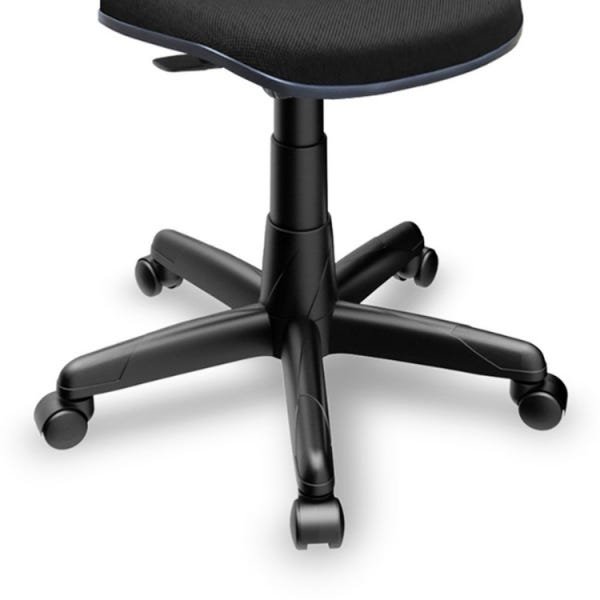 Cadeira de Escritório Secretária Giratória com Rodinhas Tecido Preto - Qualiflex - 2