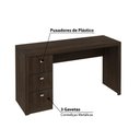 Ver imagem 3 de Mesa de Escritório 3 Gavetas Tecno Mobili - Rústico