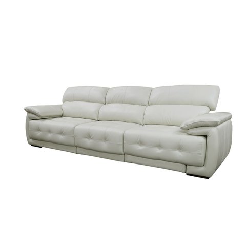 Sofá Retrátil e Reclinável de Couro Filipinas (3 Módulos) 3,30 M Off White - Mempra Design