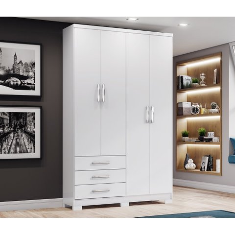 Guarda Roupa Solteiro Caju DA135 Branco Henn