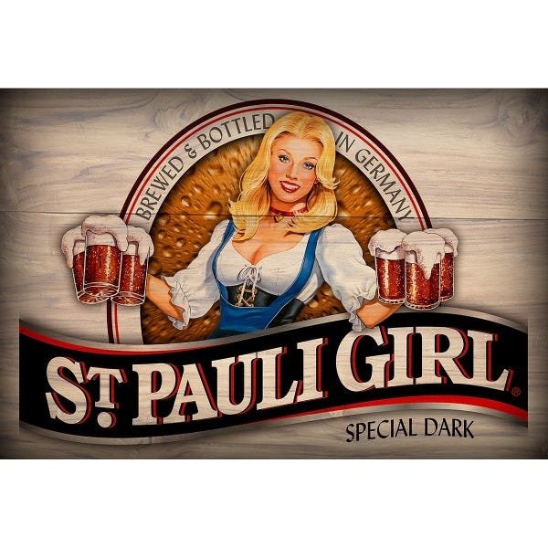 Placa Decorativa - 30x20cm- St Pauli Girl - Retrô (h053) - 1