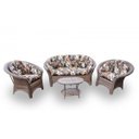 Ver imagem 5 de Conjunto Madagascar - 1 sofá + 2 poltronas + Mesa Oval - Rivieira Marrom