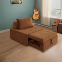 Ver imagem 5 de 4 em 1 Poltrona, Puff, Chaise e Cama Ares Terracota Estofama
