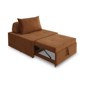 4 em 1 Poltrona, Puff, Chaise e Cama Ares Terracota Estofama