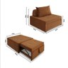 4 em 1 Poltrona, Puff, Chaise e Cama Ares Terracota Estofama - 6