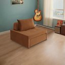 Ver imagem 3 de 4 em 1 Poltrona, Puff, Chaise e Cama Ares Terracota Estofama