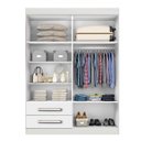Ver imagem 2 de Guarda-roupa Solteiro 4 Portas 2 Gavetas e 2 Espelhos Madri - Branco