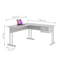 Ver imagem 2 de Mesa de Computador em L com Gaveta Lima Cinza