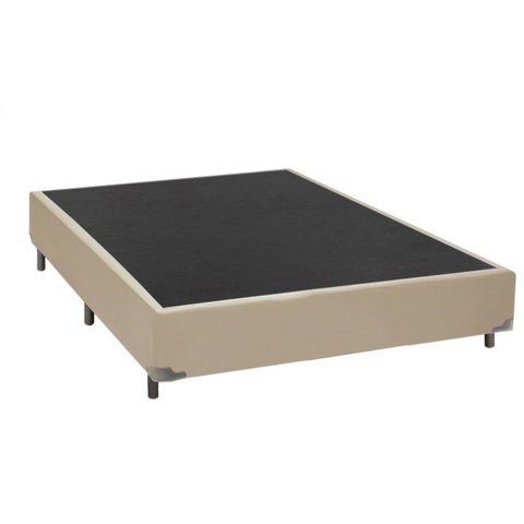 Base Box Blindado Viúva Acolchoes Sintético Bege 40x128x188