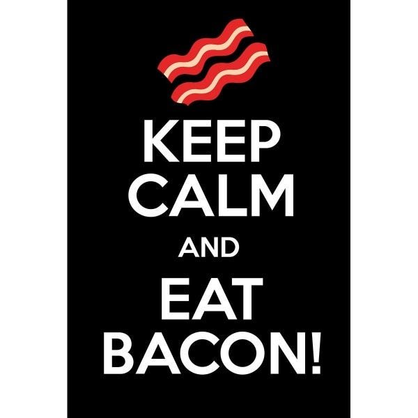 Placa Decorativa - 20x30cm - Keep Calm Eat Bacon! - (V225) - 1