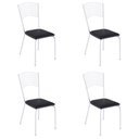 Ver imagem 1 de Kit 4 Cadeiras de Jantar Aço com Assento Estofado Multimóveis CR50273 Branco/Preto