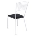 Ver imagem 3 de Kit 4 Cadeiras de Jantar Aço com Assento Estofado Multimóveis CR50273 Branco/Preto