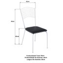 Ver imagem 2 de Kit 4 Cadeiras de Jantar Aço com Assento Estofado Multimóveis CR50273 Branco/Preto