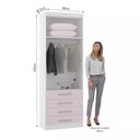 Ver imagem 2 de Guarda-roupa Modulado 90cm 2 Portas 4 Gavetas Alpes Luciane
