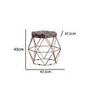 Ver imagem 2 de Puff Onix Bronze Estampa Mandala Metal Móveis