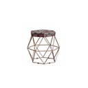 Ver imagem 1 de Puff Onix Bronze Estampa Mandala Metal Móveis
