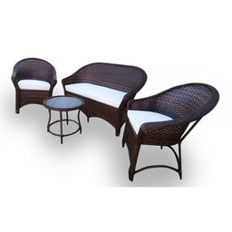 Conjunto de Sofá Fibra Sintética Bali Promo - 1 Sofá 2L + 2 Poltronas + 1 Mesa Centro - Tecido Duna - 2