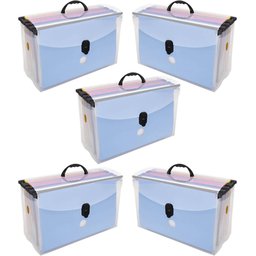 Kit 5 Maletas de Documentos 10 Pastas Suspensas Dello Organizadora Coloridas - 1