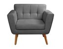 Ver imagem 3 de 2 Poltronas Decorativa Bruna Living Sala Quarto Recepção - Veludo Cinza 220