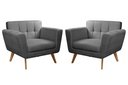 Ver imagem 1 de 2 Poltronas Decorativa Bruna Living Sala Quarto Recepção - Veludo Cinza 220